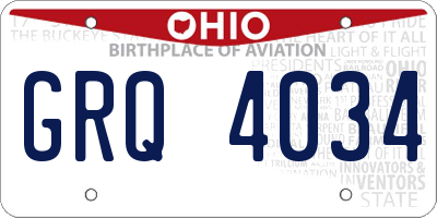 OH license plate GRQ4034