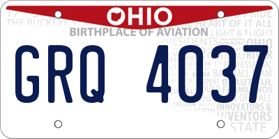 OH license plate GRQ4037