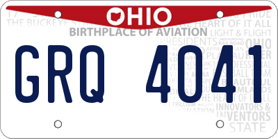OH license plate GRQ4041
