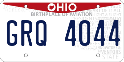 OH license plate GRQ4044