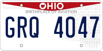 OH license plate GRQ4047
