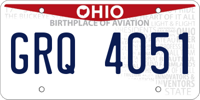OH license plate GRQ4051