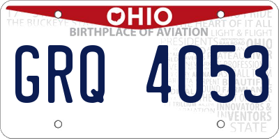 OH license plate GRQ4053