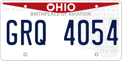 OH license plate GRQ4054