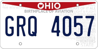 OH license plate GRQ4057