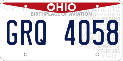 OH license plate GRQ4058