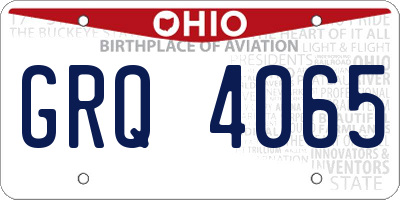 OH license plate GRQ4065