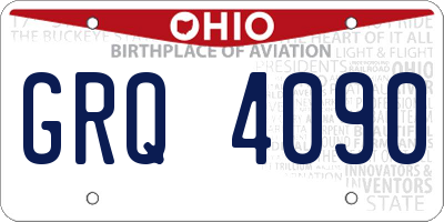 OH license plate GRQ4090