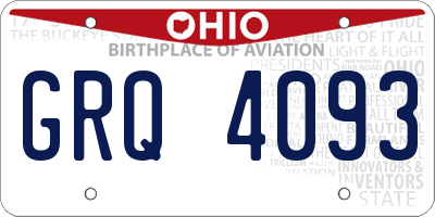 OH license plate GRQ4093