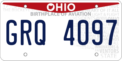 OH license plate GRQ4097