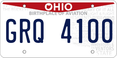 OH license plate GRQ4100