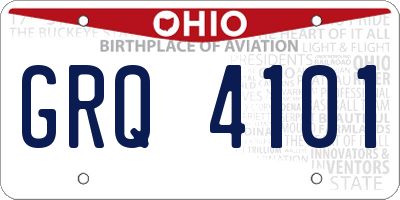 OH license plate GRQ4101