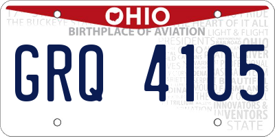OH license plate GRQ4105
