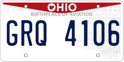 OH license plate GRQ4106