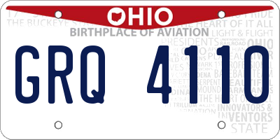 OH license plate GRQ4110