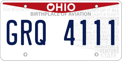 OH license plate GRQ4111