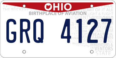 OH license plate GRQ4127
