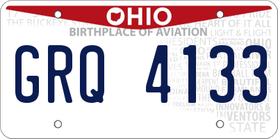 OH license plate GRQ4133