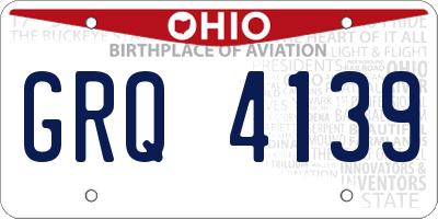 OH license plate GRQ4139