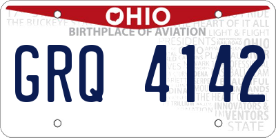 OH license plate GRQ4142