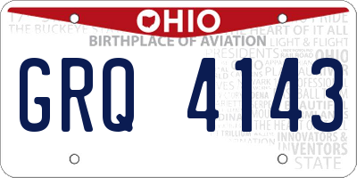 OH license plate GRQ4143
