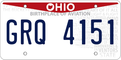 OH license plate GRQ4151