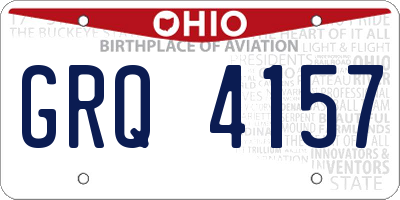 OH license plate GRQ4157