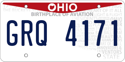 OH license plate GRQ4171