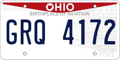 OH license plate GRQ4172