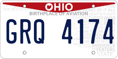 OH license plate GRQ4174