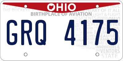 OH license plate GRQ4175
