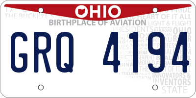 OH license plate GRQ4194