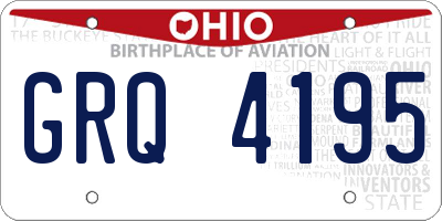 OH license plate GRQ4195