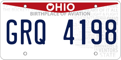OH license plate GRQ4198
