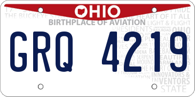 OH license plate GRQ4219