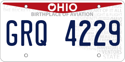 OH license plate GRQ4229