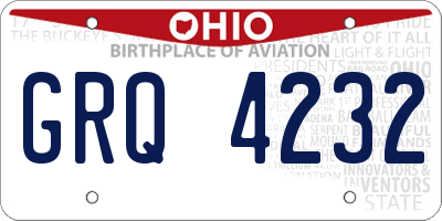 OH license plate GRQ4232