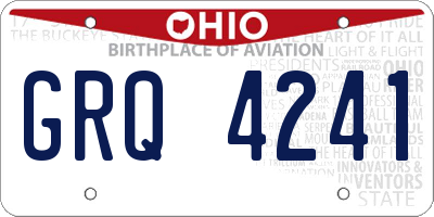 OH license plate GRQ4241