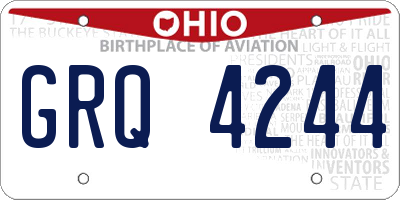OH license plate GRQ4244