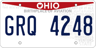 OH license plate GRQ4248