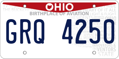 OH license plate GRQ4250