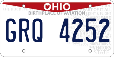 OH license plate GRQ4252