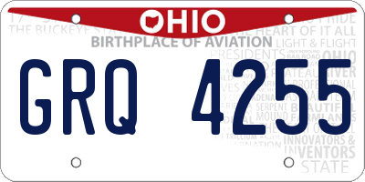 OH license plate GRQ4255