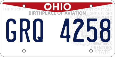 OH license plate GRQ4258