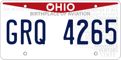 OH license plate GRQ4265
