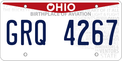 OH license plate GRQ4267