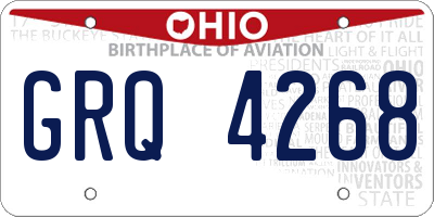 OH license plate GRQ4268