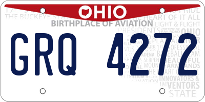 OH license plate GRQ4272