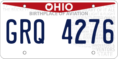 OH license plate GRQ4276