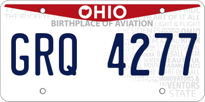 OH license plate GRQ4277